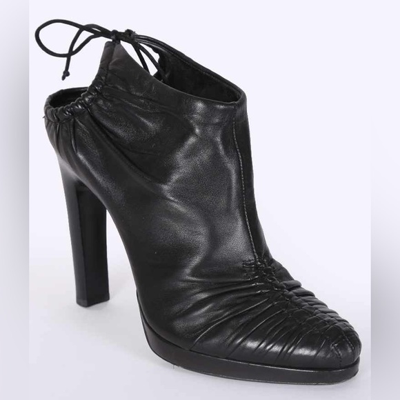 Vintage GUCCI Lambskin Sexy Back Tie Ruched Heels - Picture 2 of 11